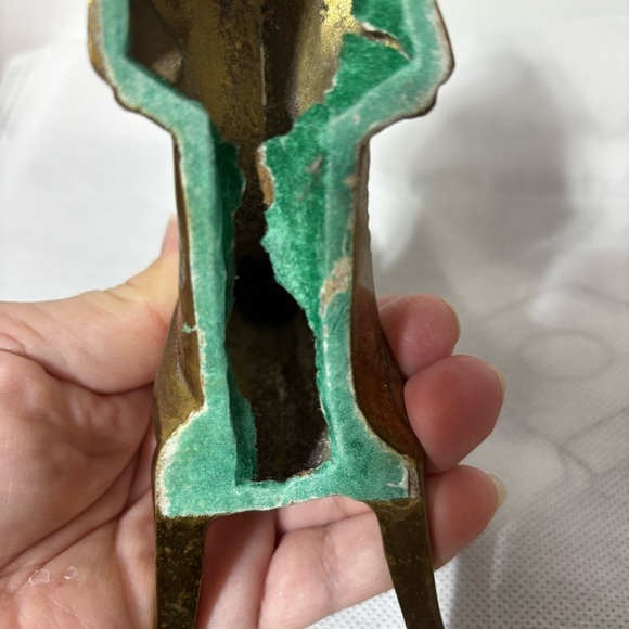 Brass Vintage Dog Figurine 7” Long Hollow FLAWED - Picture 10 of 10
